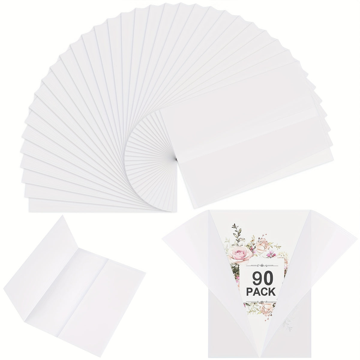 90pcs Vellum Jackets 5x7 Invitations Translucent Paper Envelope Liners