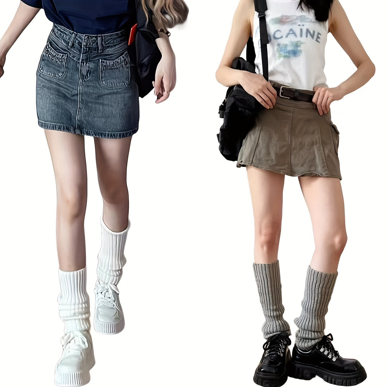 Ribbed Leg Warmers All match Socks Women's Stockings