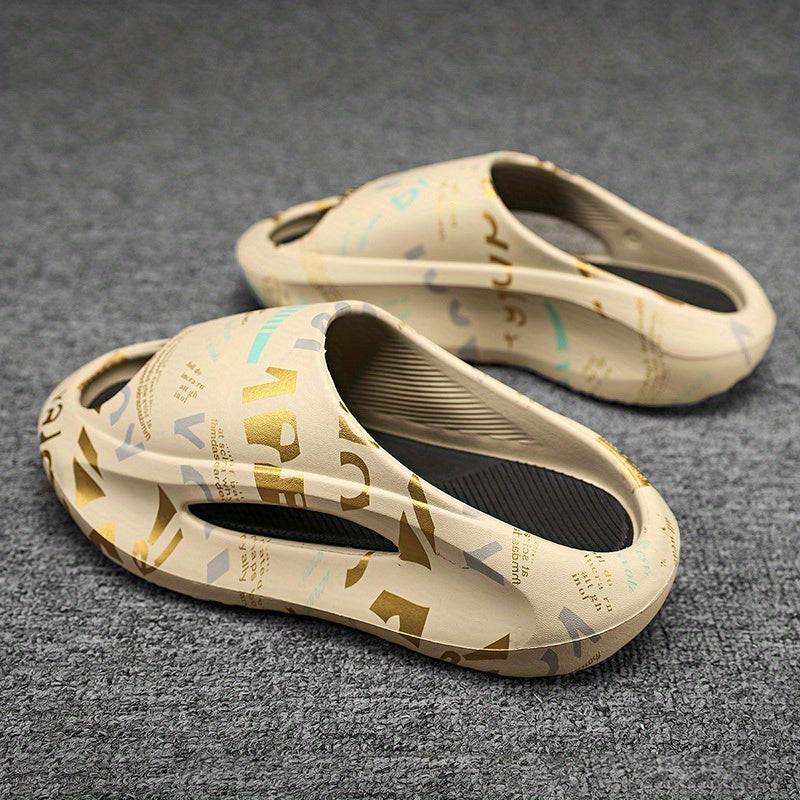 Men's Non Slip Slides Lightweight Open Toe Quick Dry Slippers