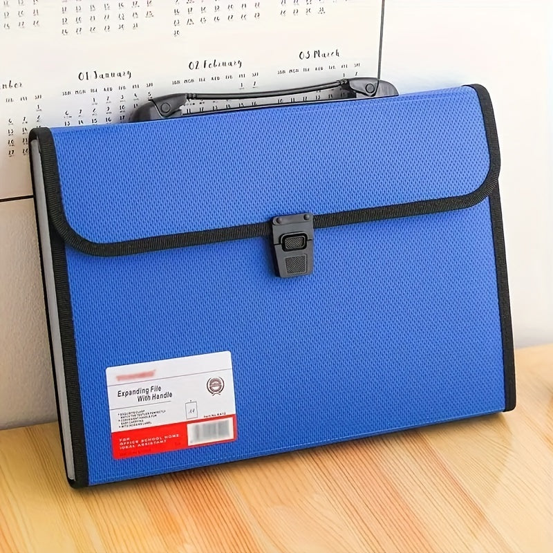13-Pocket File Organizer with Handle, Expandable Plastic Folder