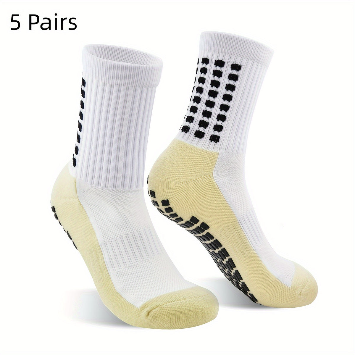 Men's Mid Crew Sport Socks Non Slip Shock Absorption Athletic Socks