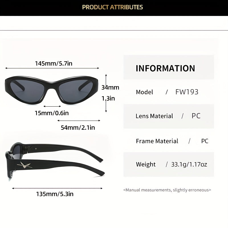 Y2K Triangle Cat Eye Sunglasses Star Jelly Frame Glasses UV400