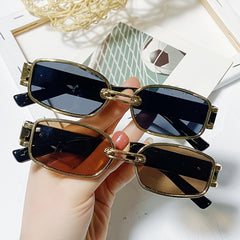 Vintage Rectangle Sunglasses Women 70's Square UV400 Protection Glasses