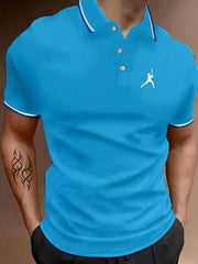 Men's Short Sleeve Golf Shirt Breathable Lapel Top