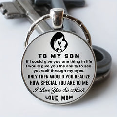 Men Women Keychain Necklace Retro Bag English Buckle Accessories