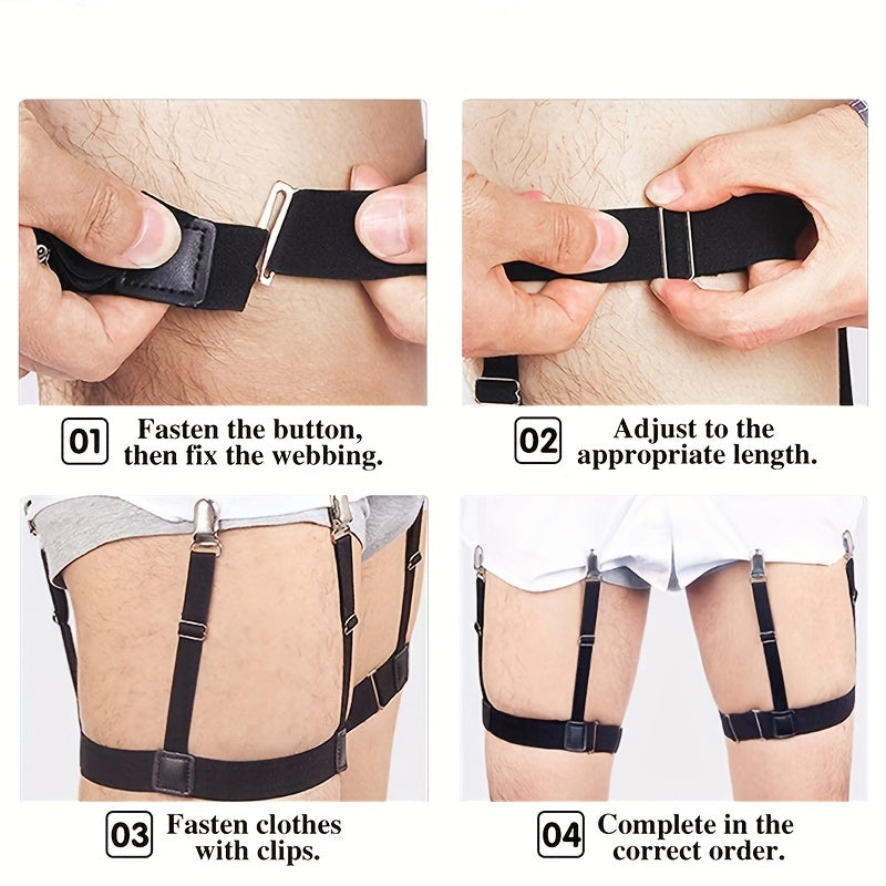 Men's Shirt Stay Suspenders Adjustable Elastic Shirt Tuck Suspenders