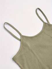 Waffle Lounge Set Crew Neck Cami Top & Pants Women's Loungewear