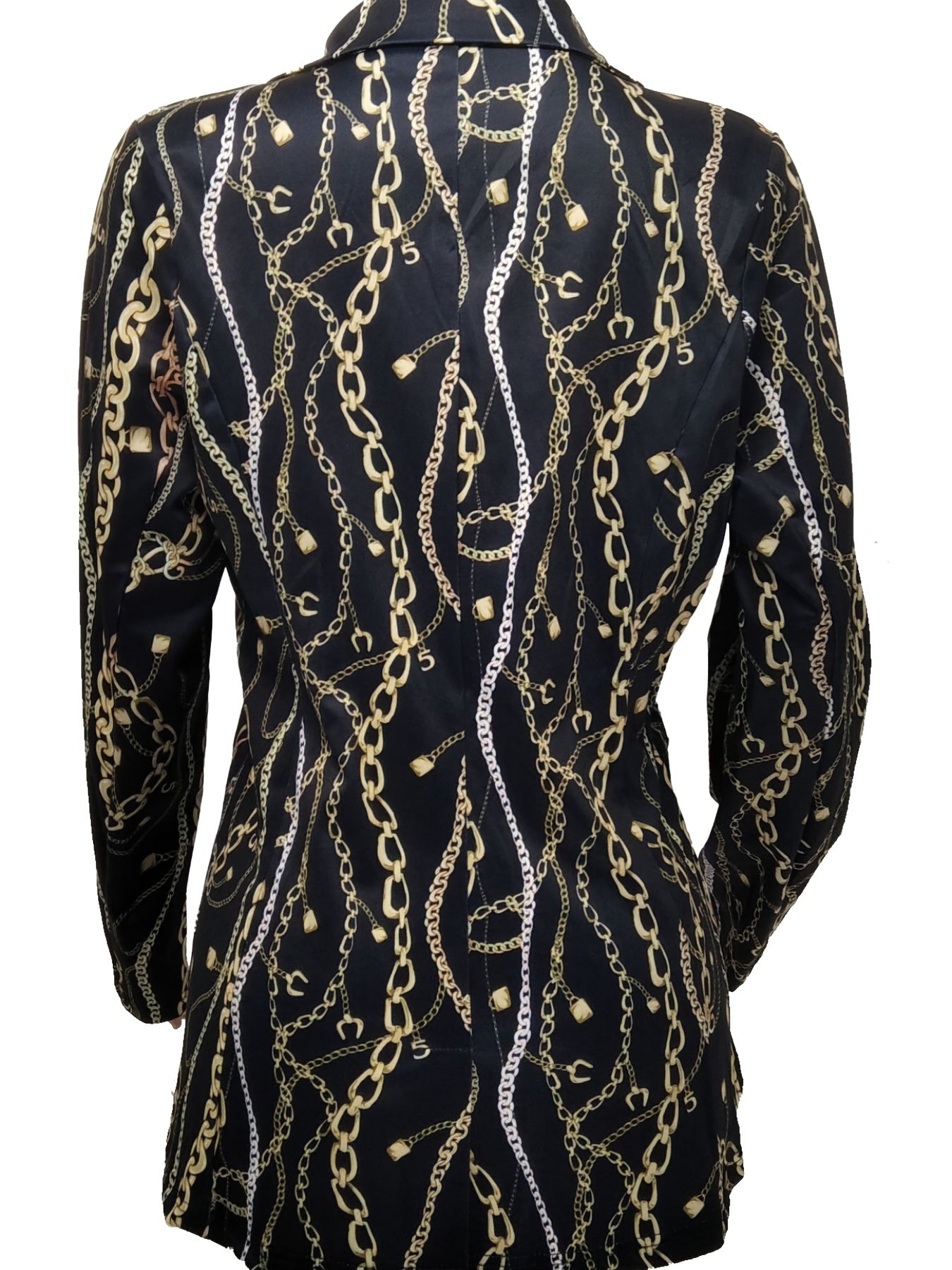 Casual Open Front Button Long Sleeve Loose Blazer Coat