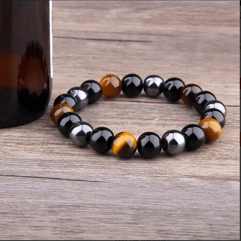 Men's Hematite & Tiger Eye Energy Bracelet