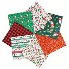 7pcs Halloween Christmas Patchwork Cotton Quilting Fabric