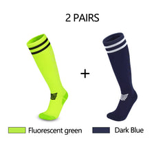 Knee High Tube Socks Soccer Socks Double Stripe Athletic Football Training