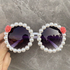 Flower & Beads Decor Sunglasses for Women Gradient Glasses UV400