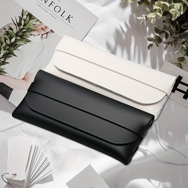 2PCS Soft Leather Glasses Case Sunglasses Protective Pouch
