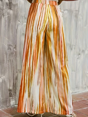 Women's Plus Ombre Stripe Print Wide Leg Trousers