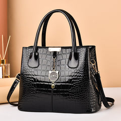 Crocodile Embossed Handbag PU Leather Shoulder Bag