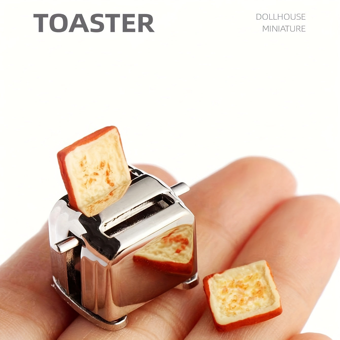 Dollhouse Bread Maker 1:12 Scale Kitchen Scene Accessory with 2 Slices of Bread