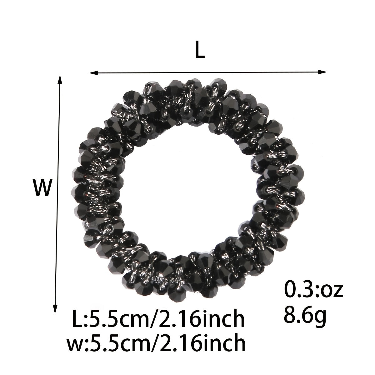 Rhinestone Hair Tie Elastic Ponytail Holder for Women Girls