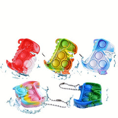 24 PCS Mini Dino Pop Fidget Toys Keychain Classroom Prizes Boys And Girls