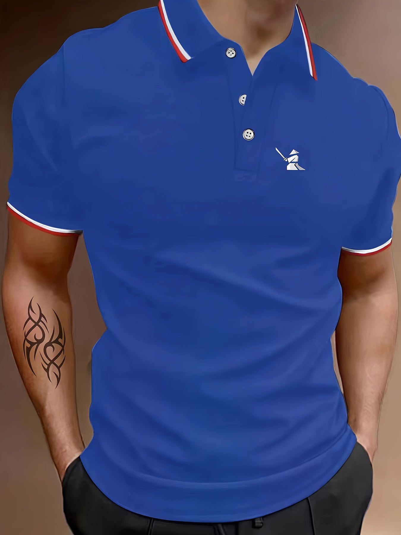 Men's Swordsman Print Golf Shirt