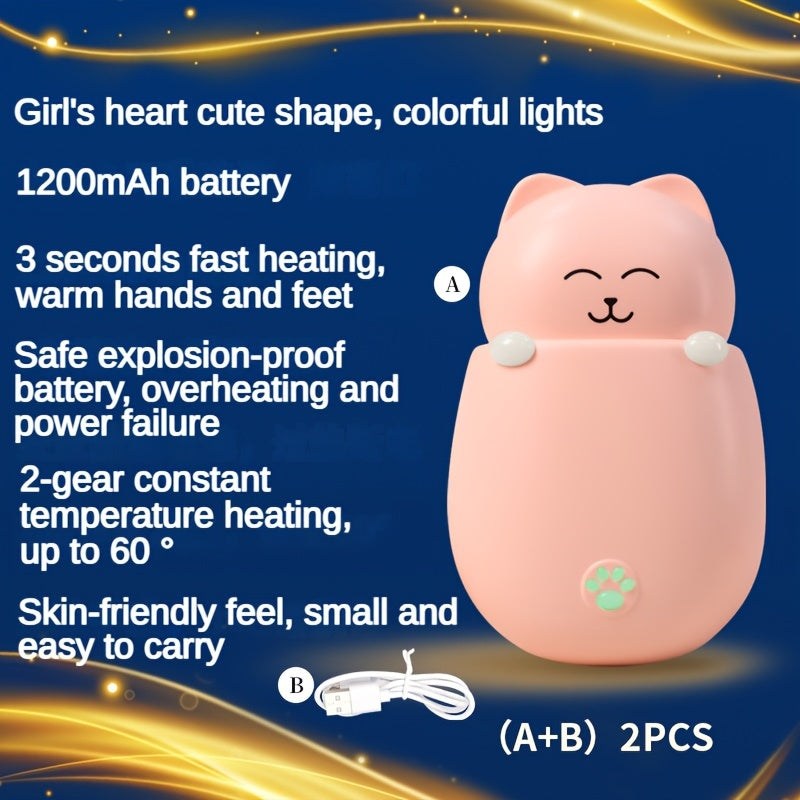 Mini 1200MAh Hand Warmer Wireless Colorful Lights Outdoor Winter Activities