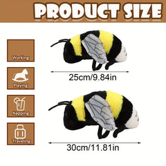 Bee Plush Toy Honeybee Stuffed Animal Soft Furry Polyester Multicolor Easter