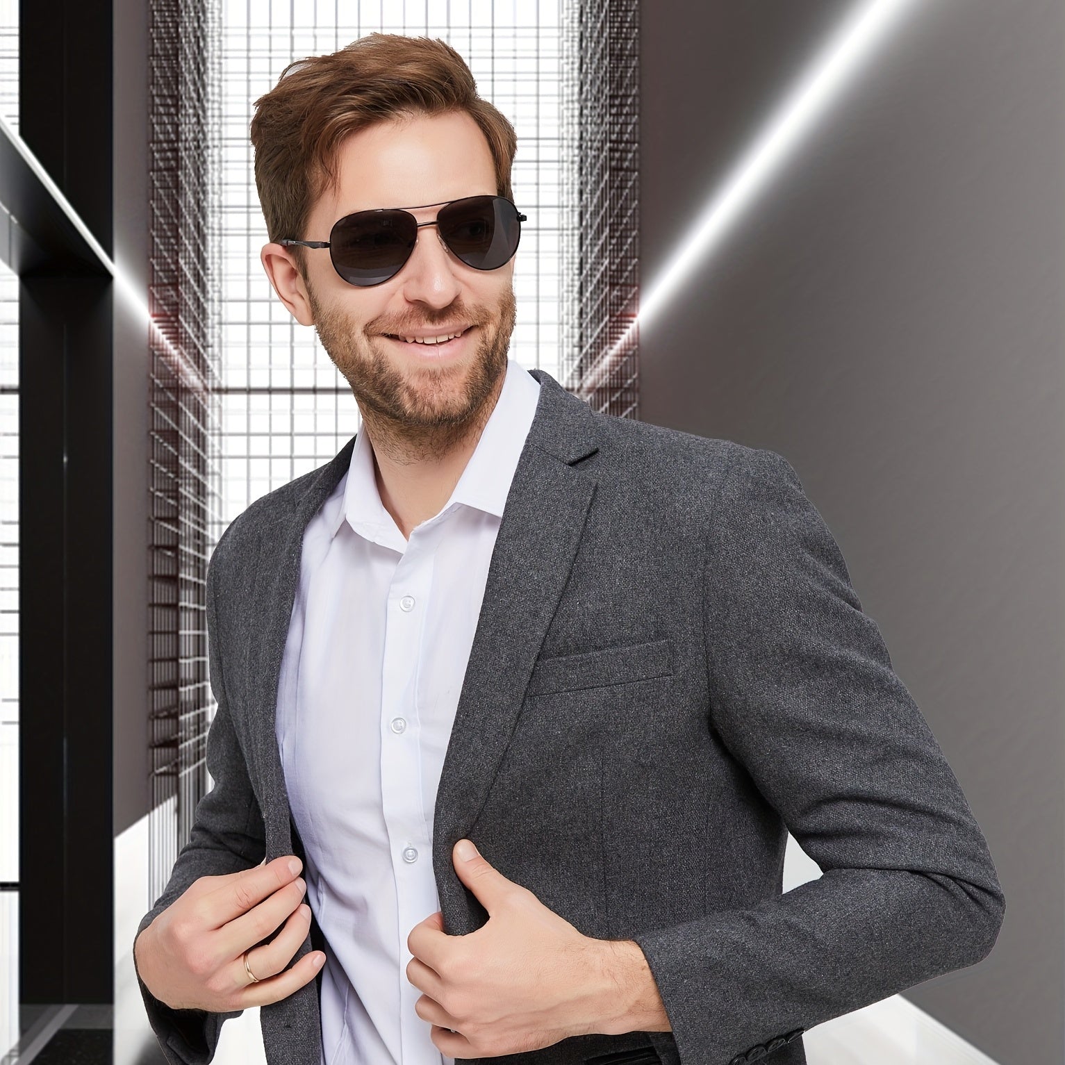 OUWEN Aviator Sports Men's Sunglasses Metal Frame UV Protection VF2202