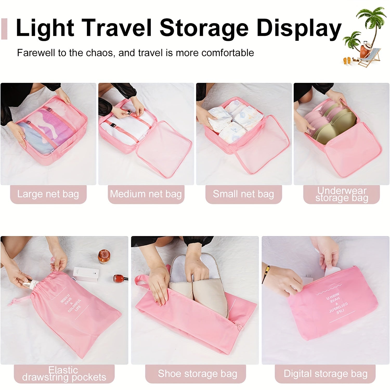 9 Pcs Travel Packing Cubes Lightweight Luggage Organizers