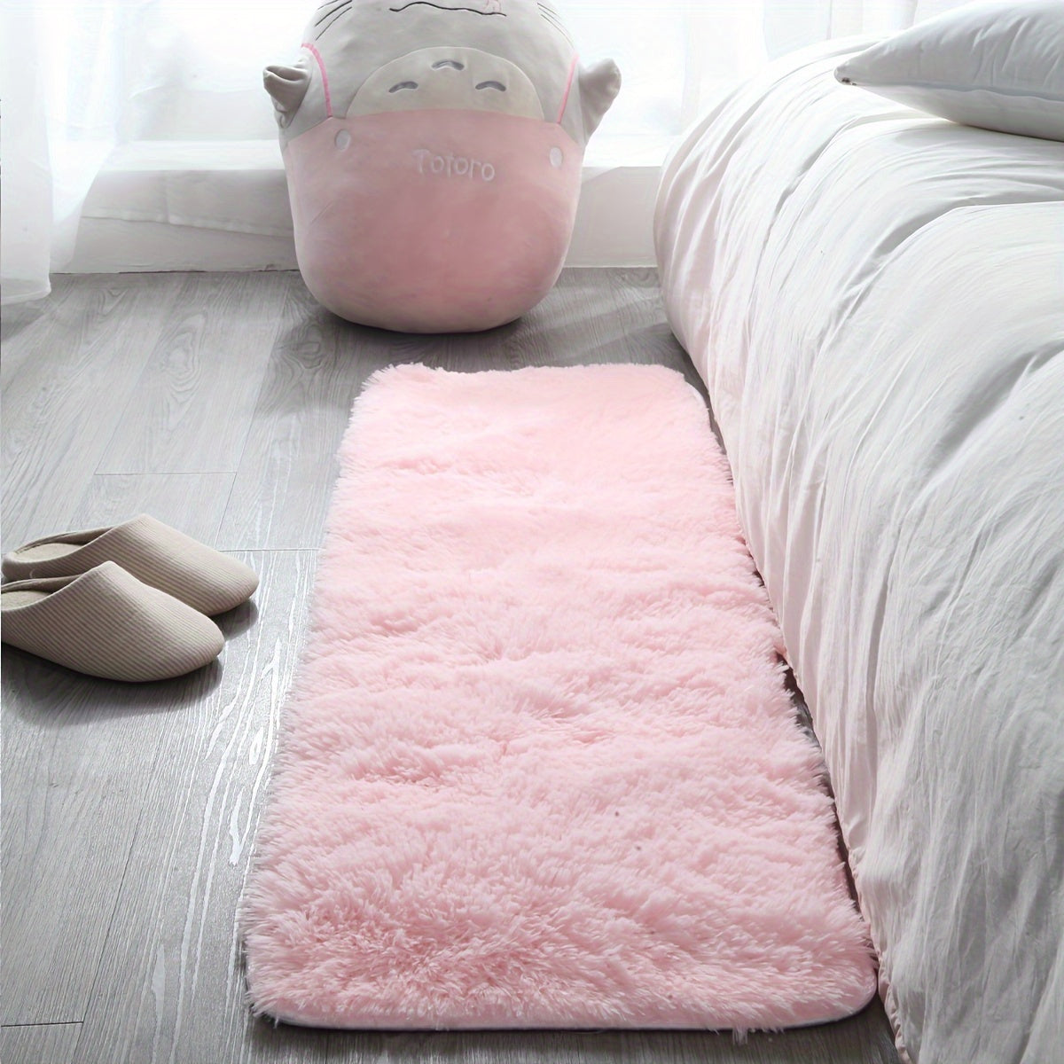 Soft Pink Plush Area Rug for Comfort & Style - Fuzzy Shag Rug for Home Decor