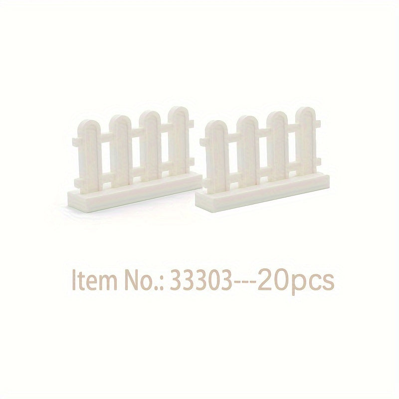 20pcs Building Block Scenes Basic Components 33303 15332 Fence Handrail Pen Rail