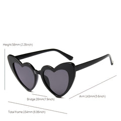 Heart Sunglasses Women Vintage Cat Eye Style Glasses