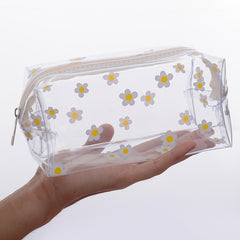 Flower Clear Pencil Case Box Organizer for School Supplies