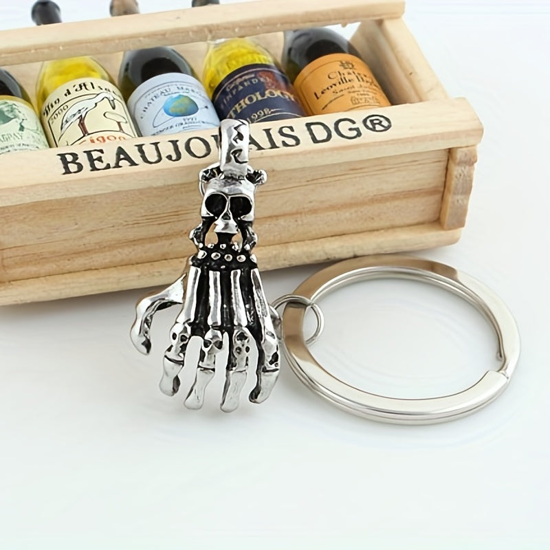 Skull Palm Keychain Metal Keychain Pendant Halloween Gift