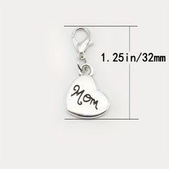 8pcs Silvery 3D Family Member Pendants Lobster Clasp