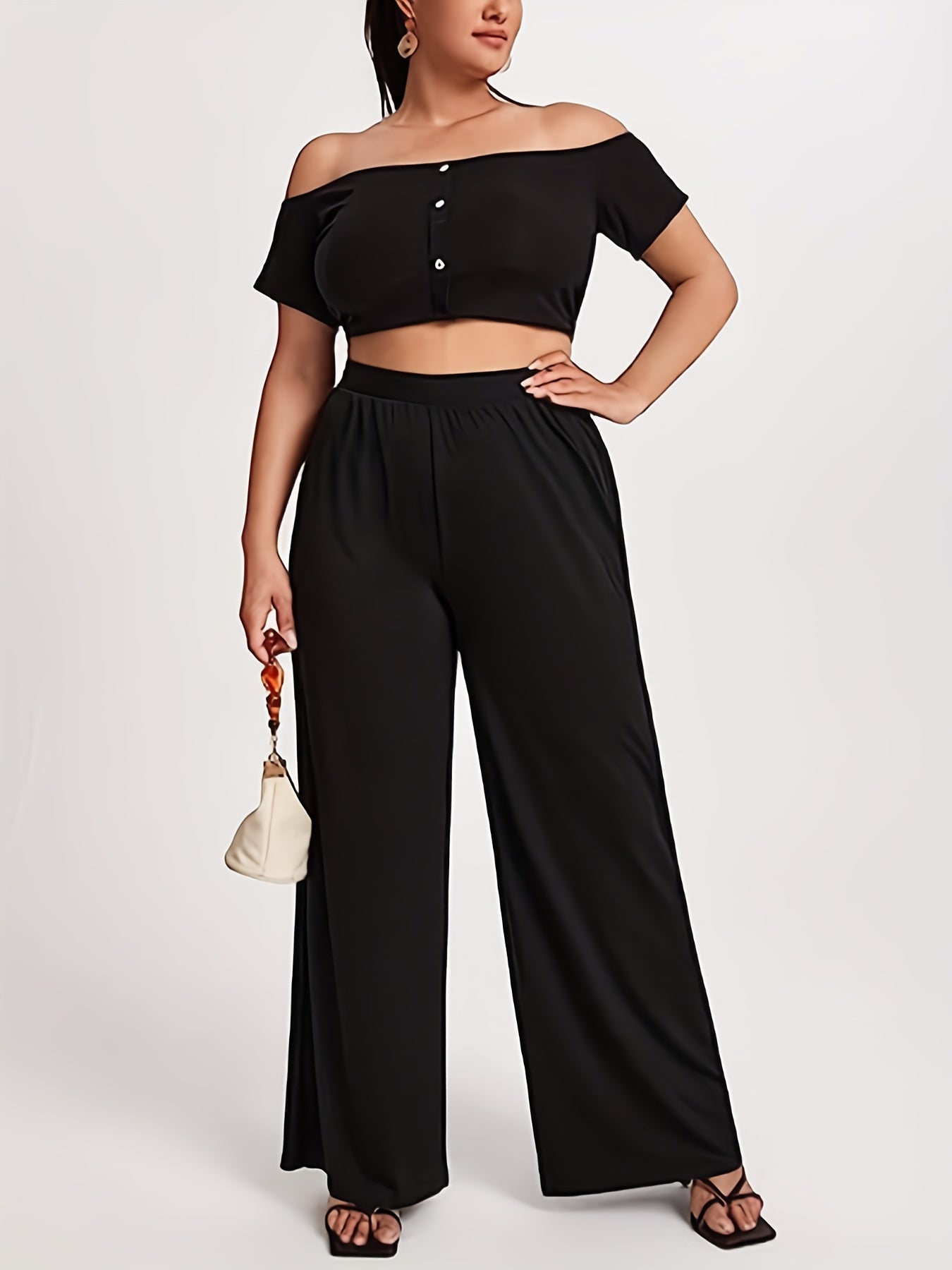  Women's High Waist Wide Leg Trousers