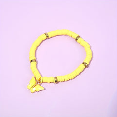 6pcs Butterfly Charm Clay Bead Bracelet for Girls