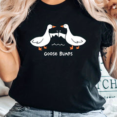 Women's Crew Neck T-Shirt with Goose Bump Pattern