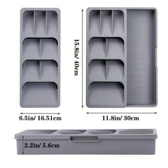 Double Layer Cutlery and Utensil Tray Organizer