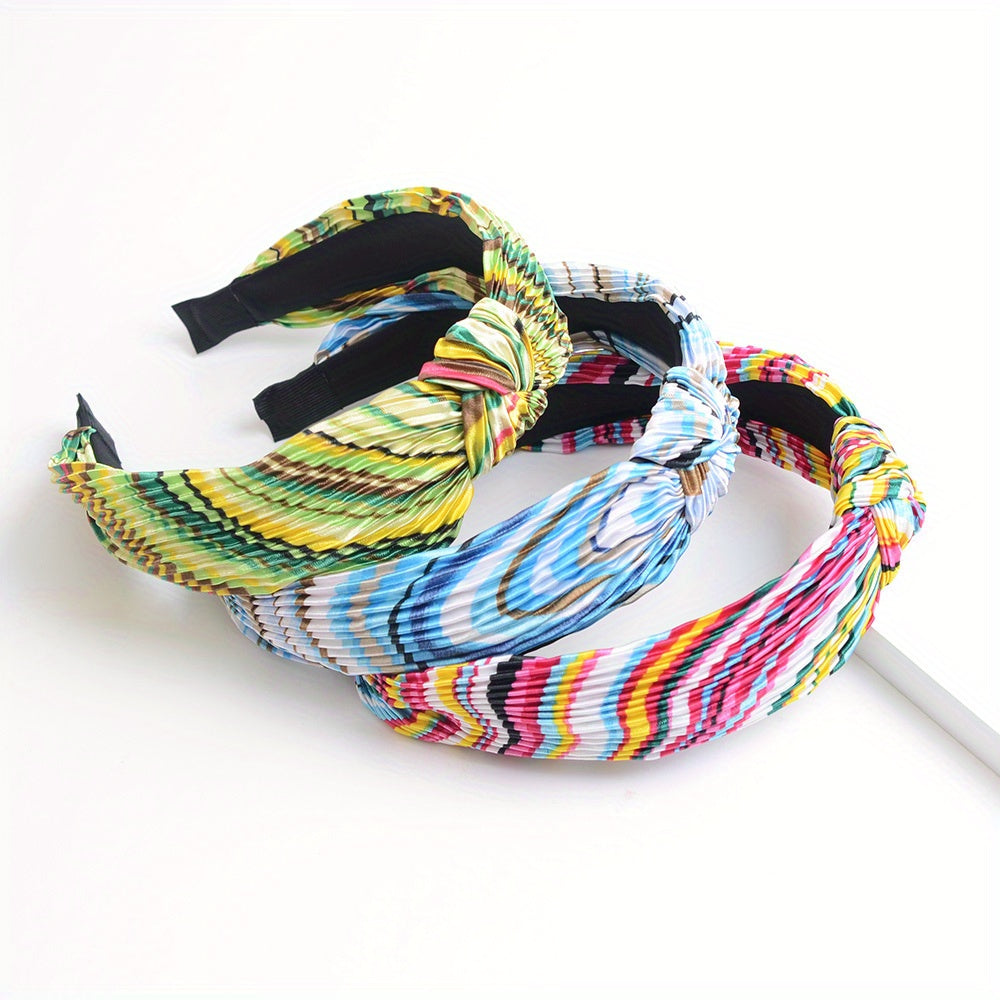 Boho Rainbow Headband Wide Headdress Hair Accessories For Women Girls