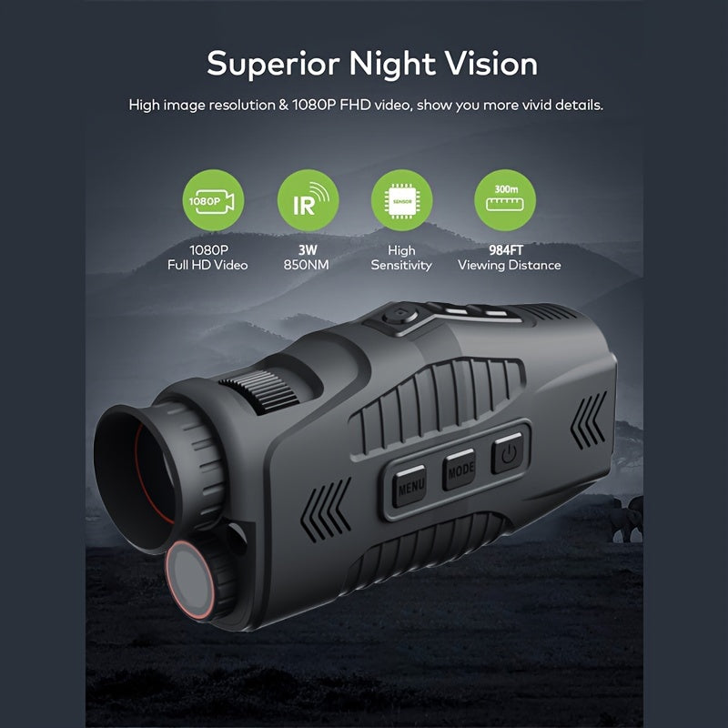 1080p Night Vision Monocular 5x Zoom 150-200m Range