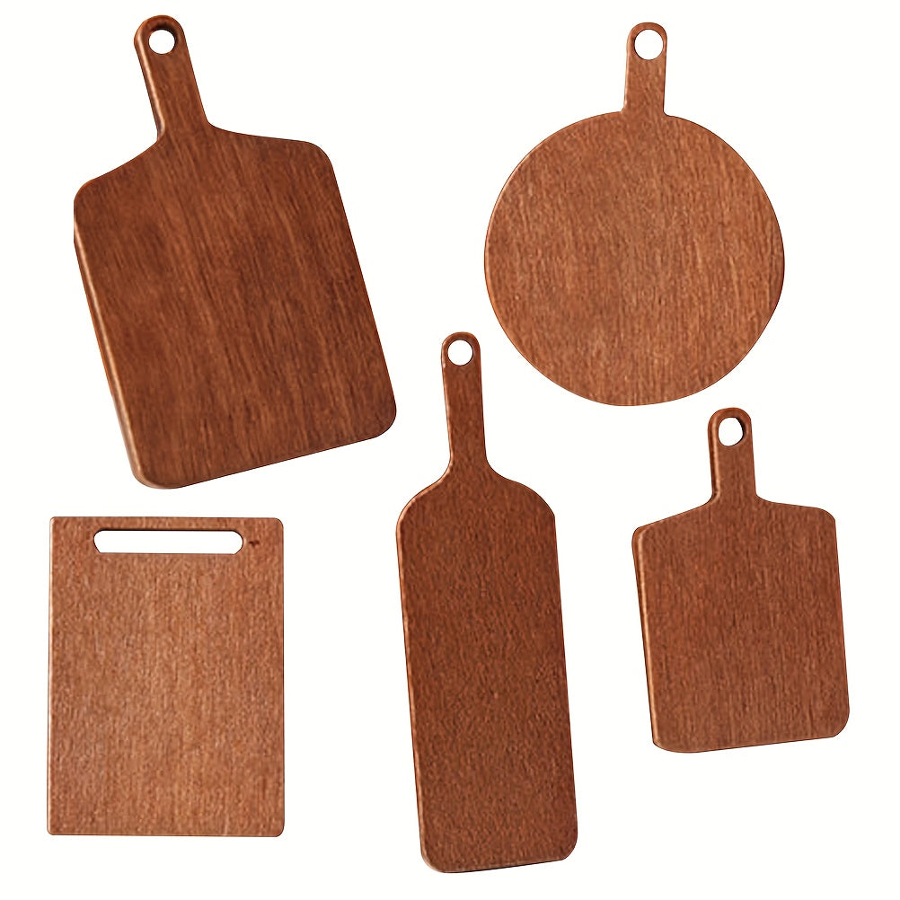 20pcs Wooden Cutting Boards for Dollhouse Accessories Light Brown Kitchen Decor