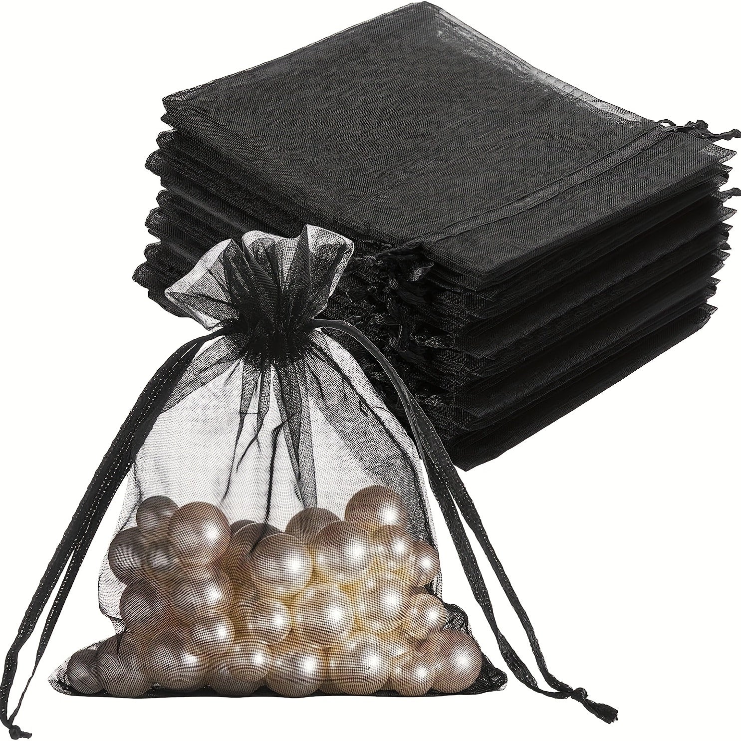 100pcs Organza Jewelry Bags Drawstring Little Mesh Gift Pouches Mini Candy Bags