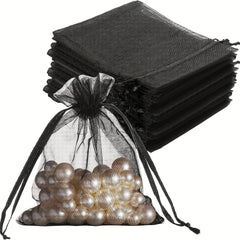 100pcs Organza Jewelry Bags Drawstring Little Mesh Gift Pouches Mini Candy Bags