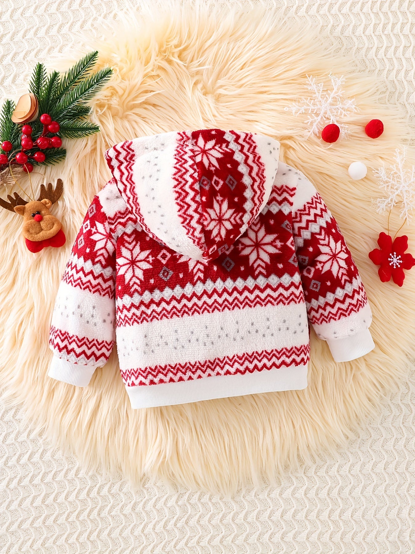 Snowflake Plush Coat for Girls - Warm & Stylish
