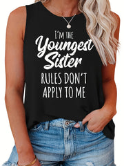  Women's Slogan Print Tank Top