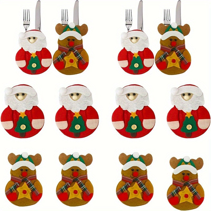 Christmas Cutlery Cover Snowman & Fork Set