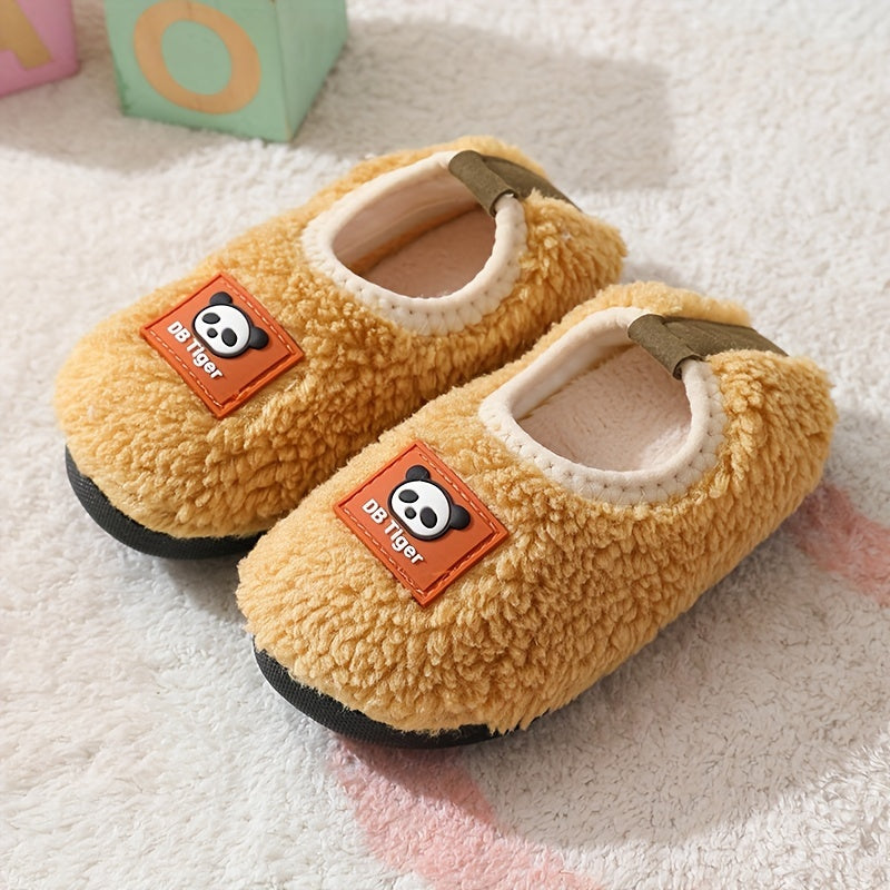Girls Cartoon Furry Slip On House Shoes