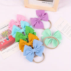 Girl's Bow Headband Soft Nylon Hair Elastic