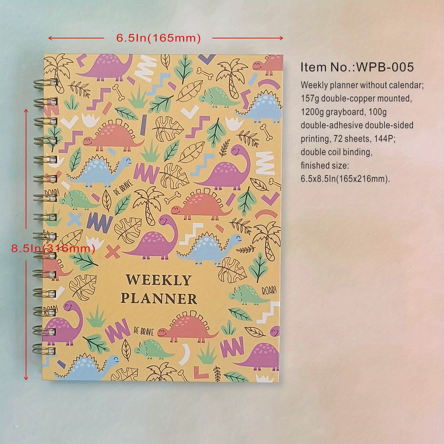Undated Weekly Planner 157g Double Coated Paper 1200g Gray Board Cover