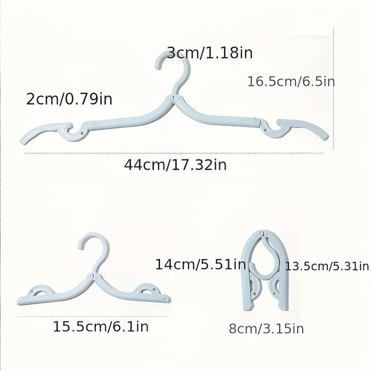 4pcs Folding Clothes Hanger Portable Non-slip Clothes Rack
