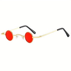 Round Metal Frame Sunglasses Y2K Tinted Lens Glasses